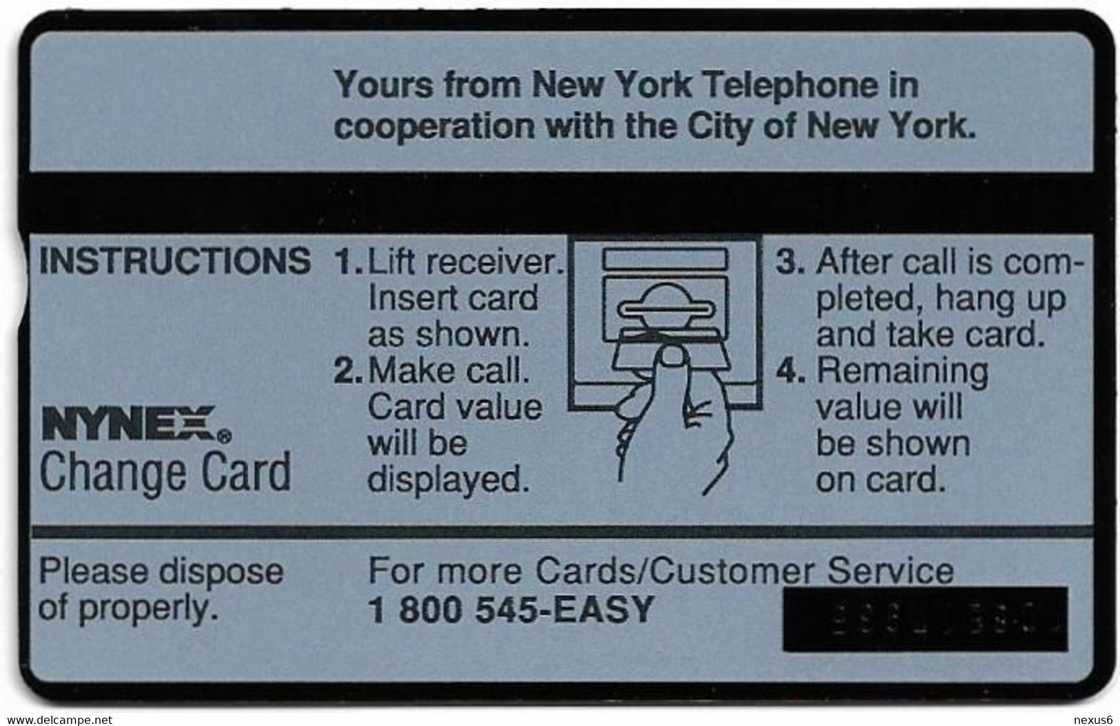 USA - Nynex (L&G) - Change Card, Complimentary -108E - 1$, 71.088ex, Mint - Cartes Holographiques (Landis & Gyr)