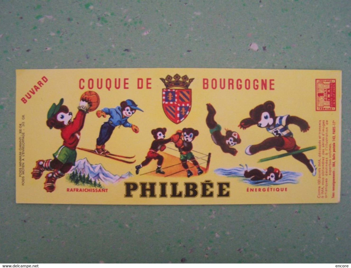 BUVARD. PUBLICITE "PHILBEE". COUQUE DE BOURGOGNE.  100_6682 - Dulces & Biscochos