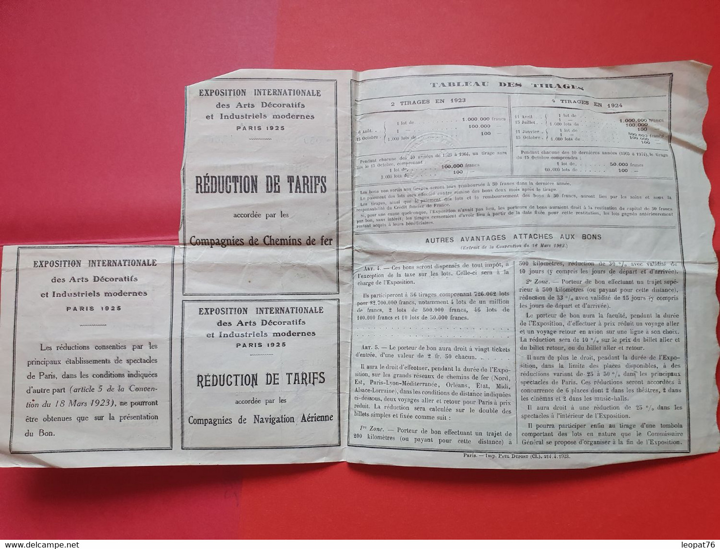 Bon à Lot De 50fr Au Porteur De L'Exposition Internationale Des Arts Décoratifs Et Industriels De 1925 -  JJ 7 - D - F