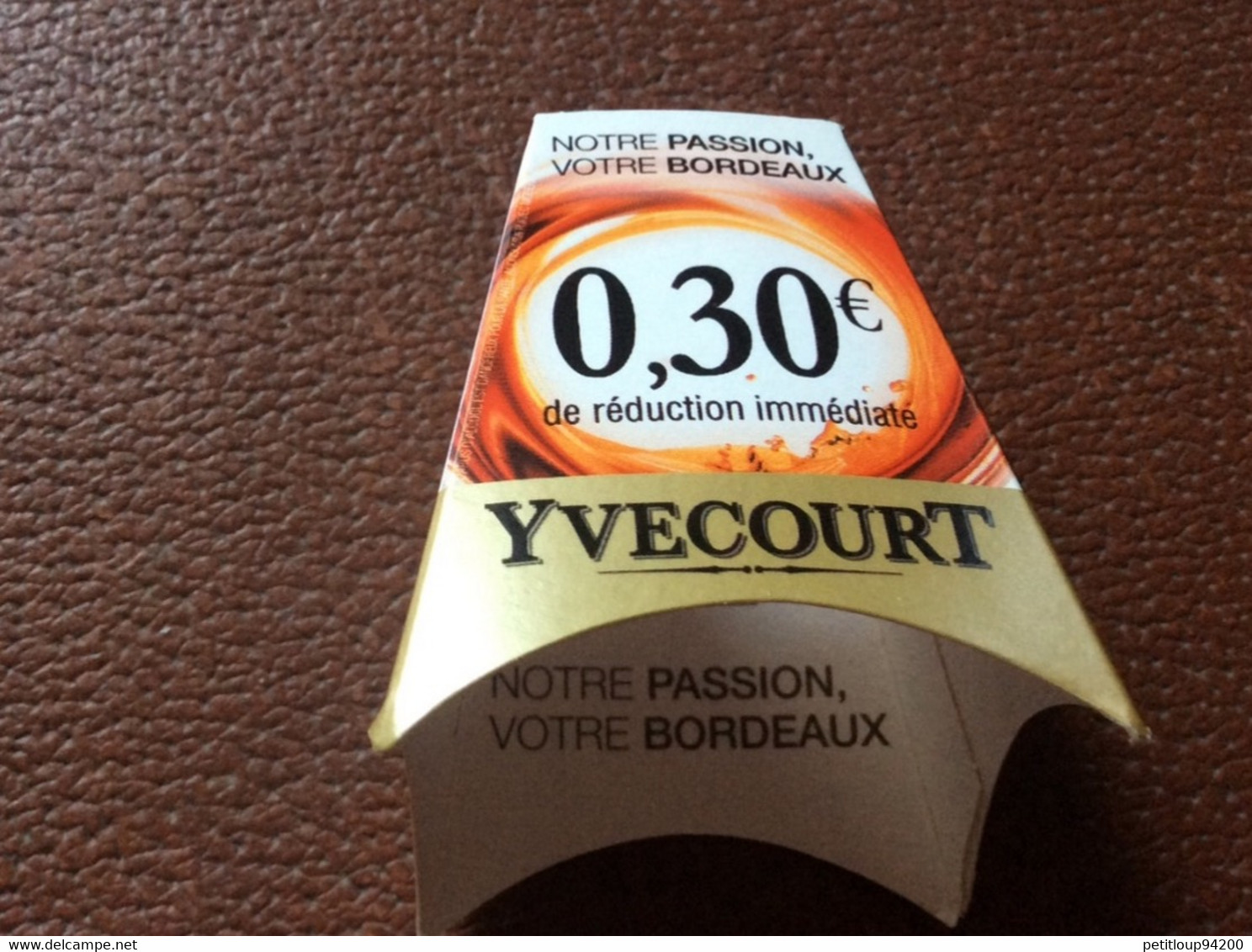 COLLERETTE PUBLICITAIRE DE BOUTEILLE  Yvecourt - Other & Unclassified