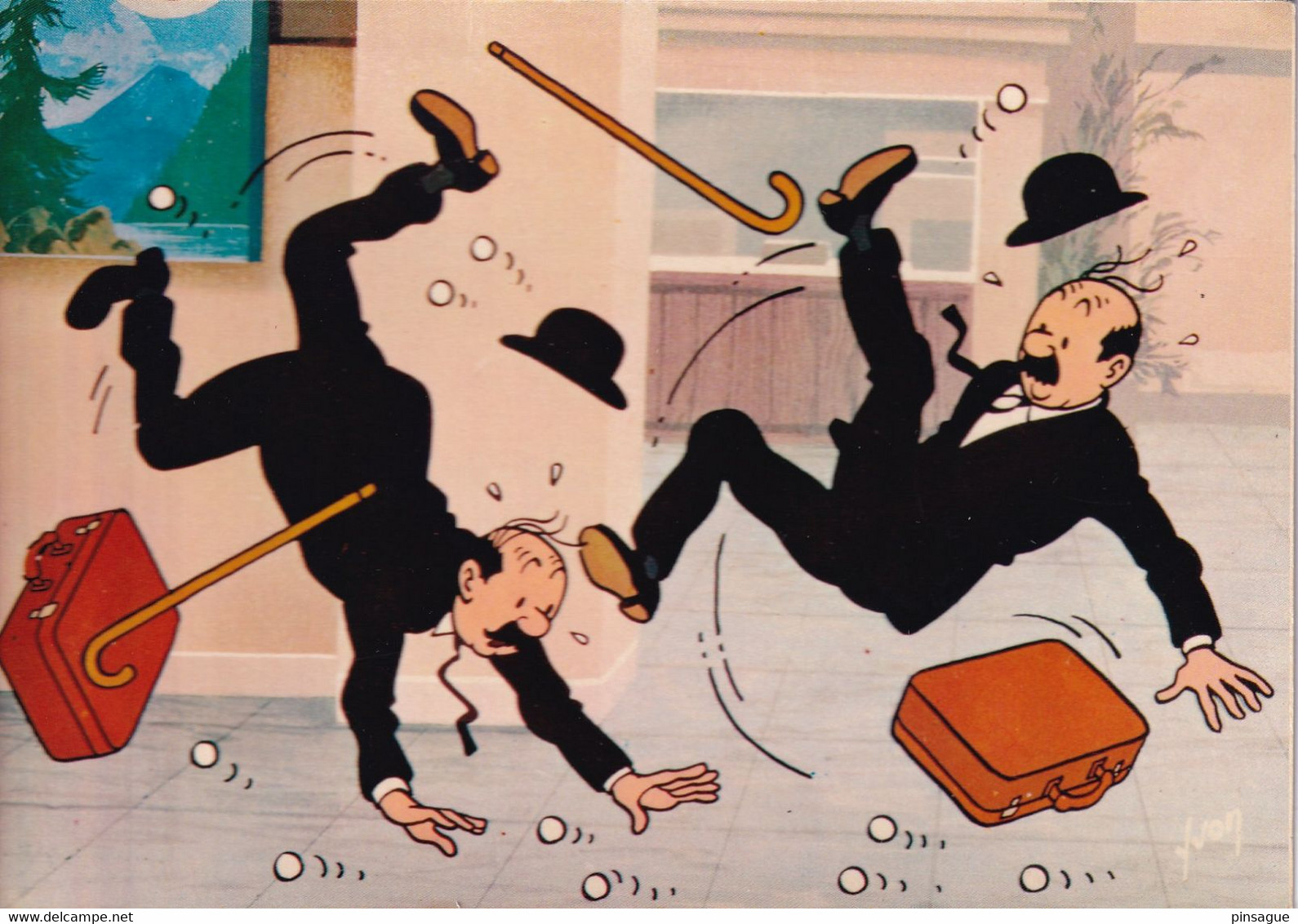 Tintin Et Le Lac Aux Requins  Arrivée Dupondt à L'aéroport - Stripverhalen