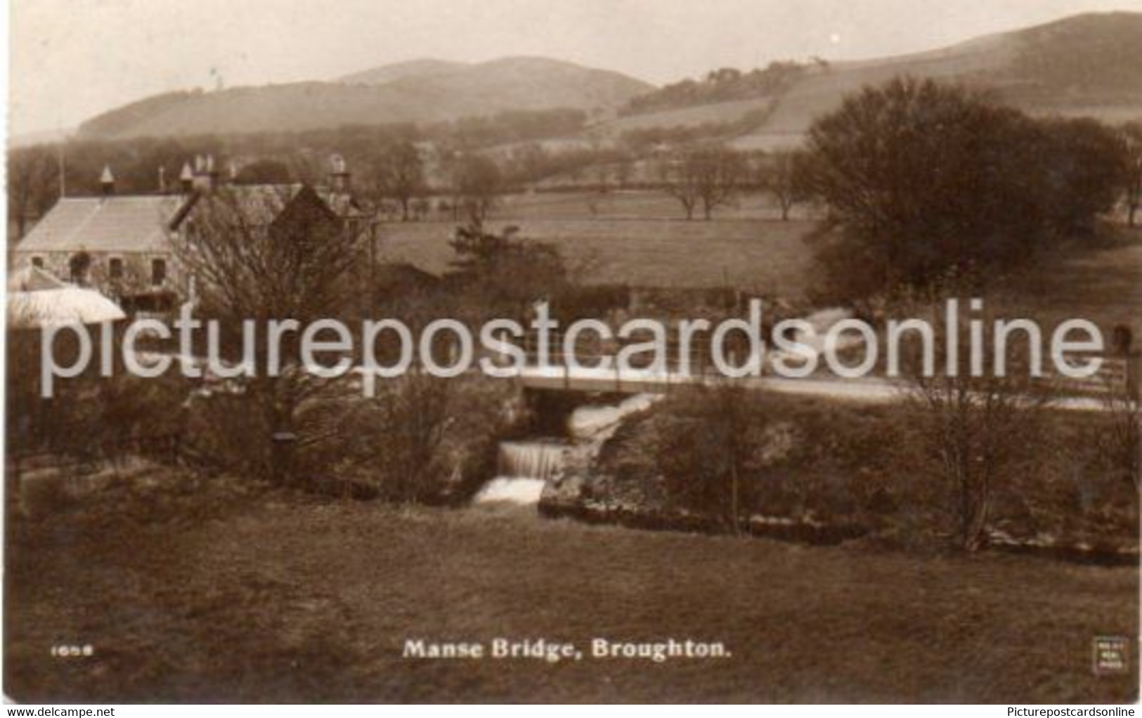 BROUGHTON MANSE BRIDGE OLD R/P POSTCARD SCOTLAND - Peeblesshire