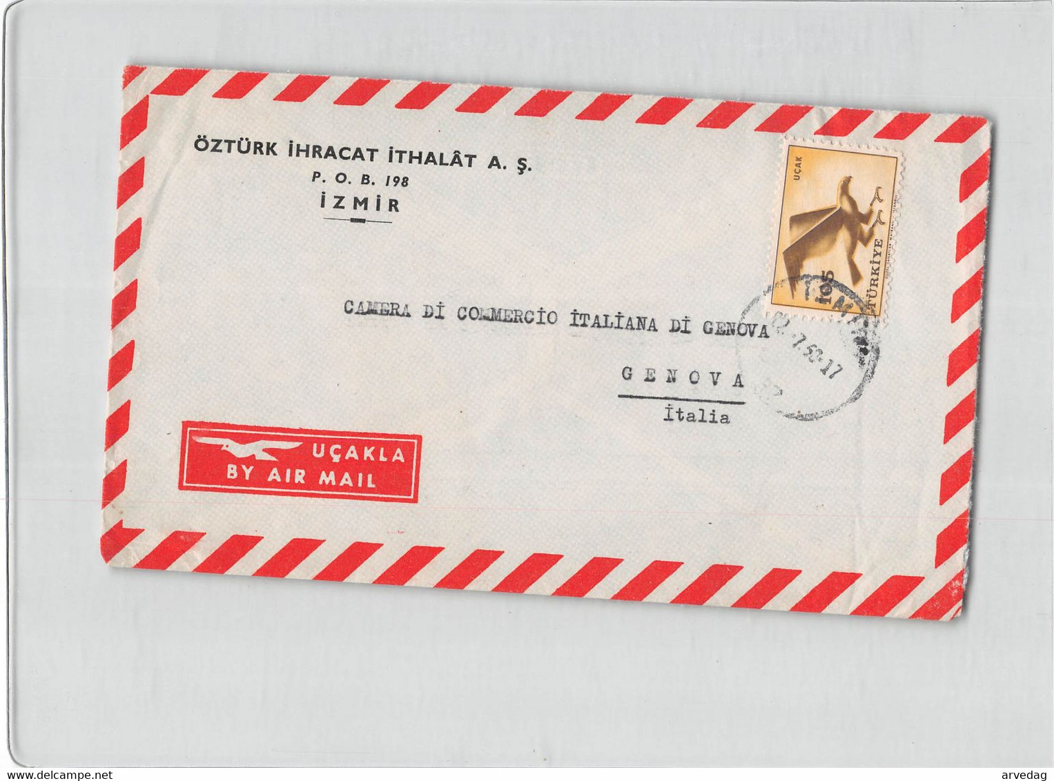 AG1675  02 OZTURK IHRACAT ITHALAT  IZMIR  TO GENOVA - AIR MAIL - Lettres & Documents