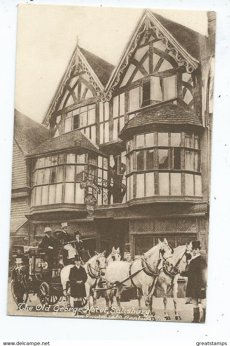 Wiltshire Postcard The Old George Hotel Salisbury Frith's Unused - Salisbury