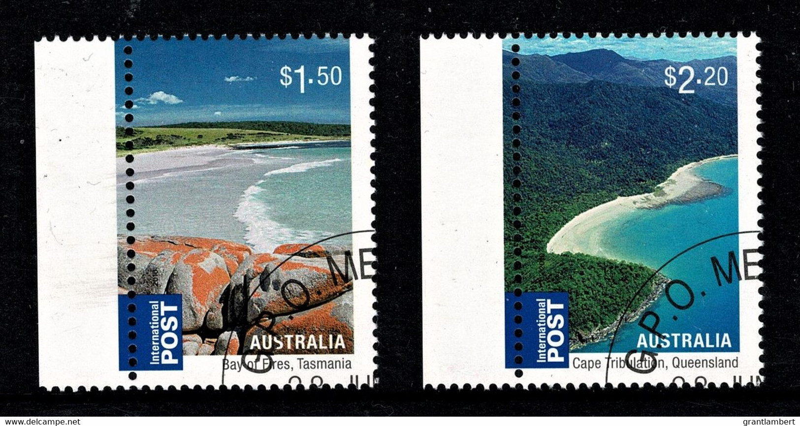 Australia 2010 Beaches $1.50 & $2.20 Internationals Marginal CTO - Used Stamps