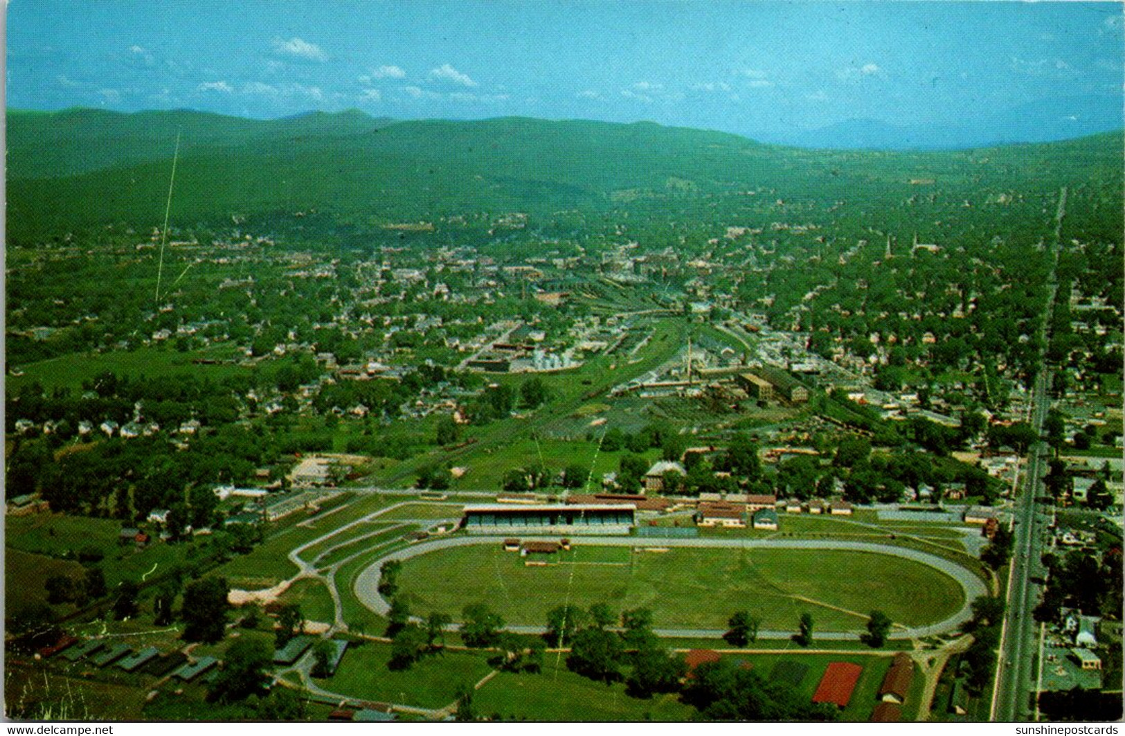 Vermont Rutland Aerial View With Fairgrounds In Foreground - Rutland