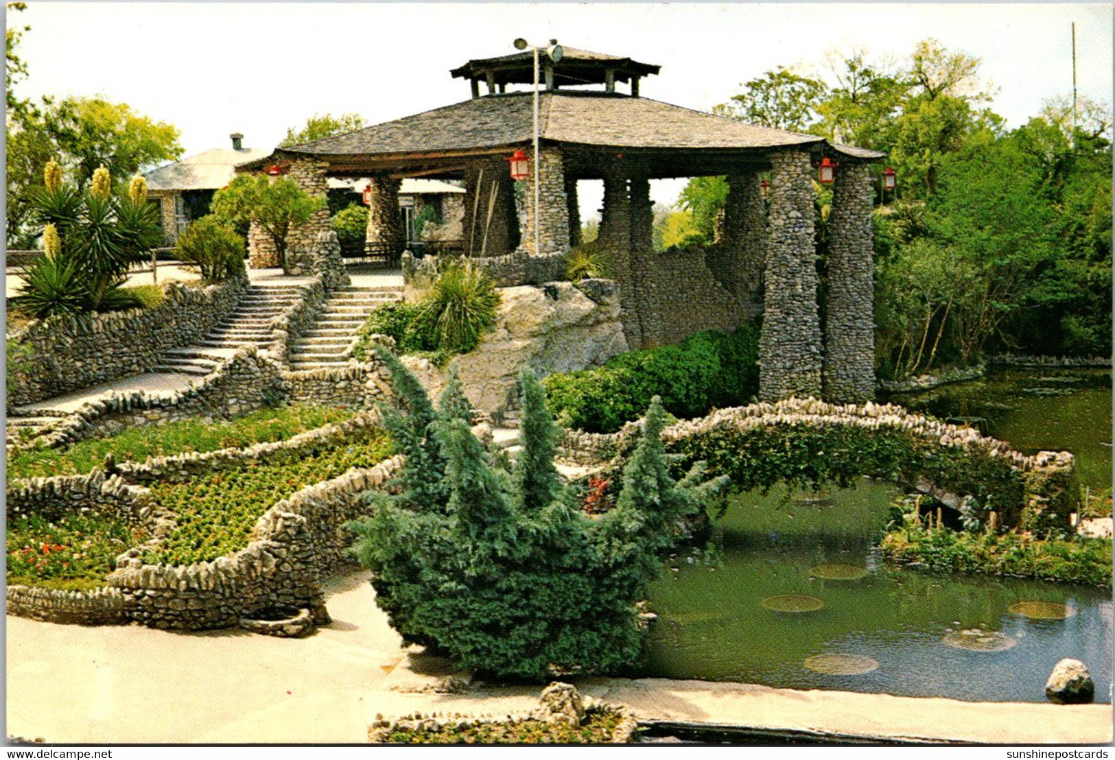 Texasan Antonio Sunken Gardens Showing The Pagoda Or Tea House - San Antonio