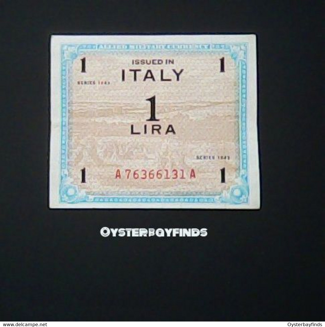 Italy 1943: 1 Lira - Occupation Alliés Seconde Guerre Mondiale