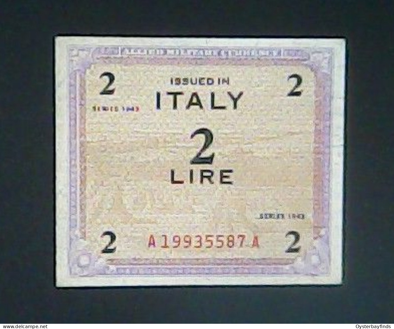 Italy 1943: 2 Lira - Occupation Alliés Seconde Guerre Mondiale