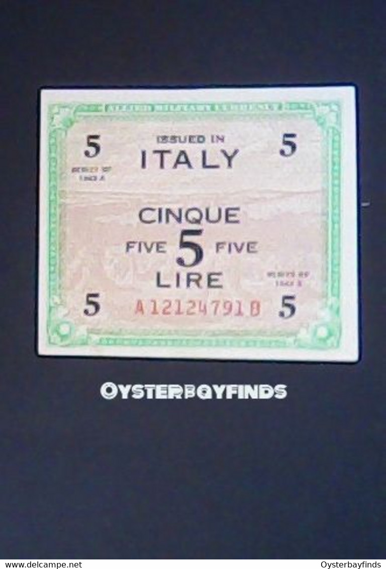 Italy 1943: 5 Lira - 2. WK - Alliierte Besatzung