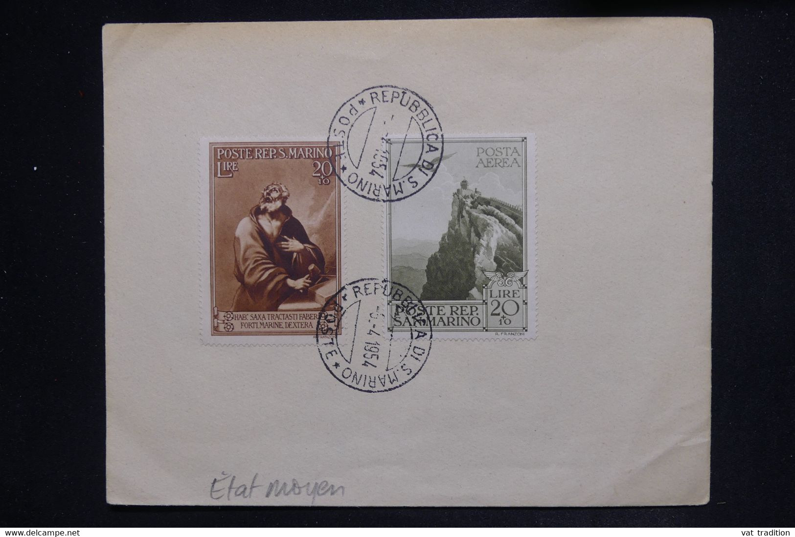 SAINT MARIN - Affranchissement Divers Sur Enveloppe Non Voyagé En 1954  - L 126161 - Storia Postale