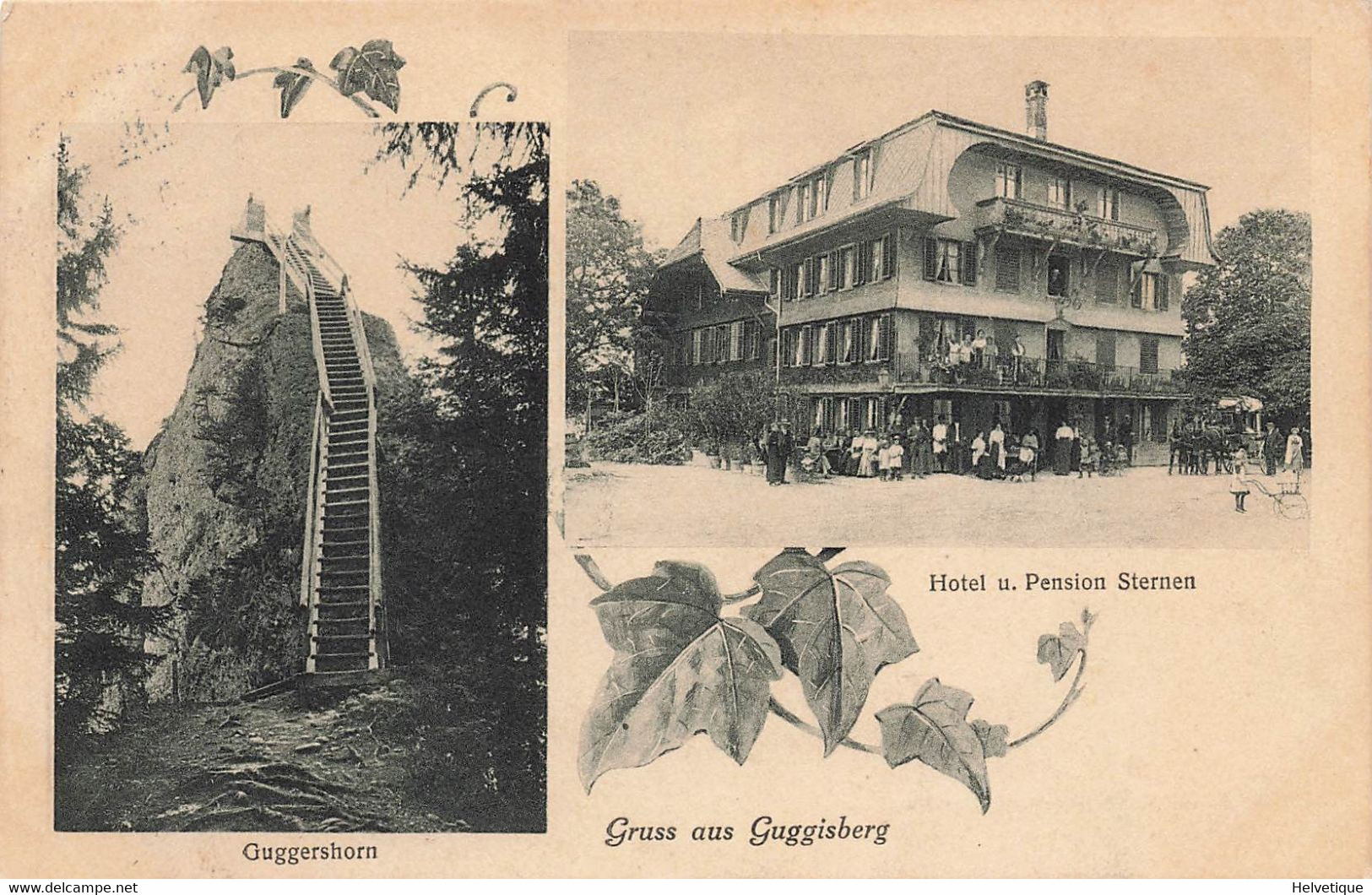 Gruss Aus Guggisberg Hôtel Pension Sternen Guggershorn 1915 - Guggisberg