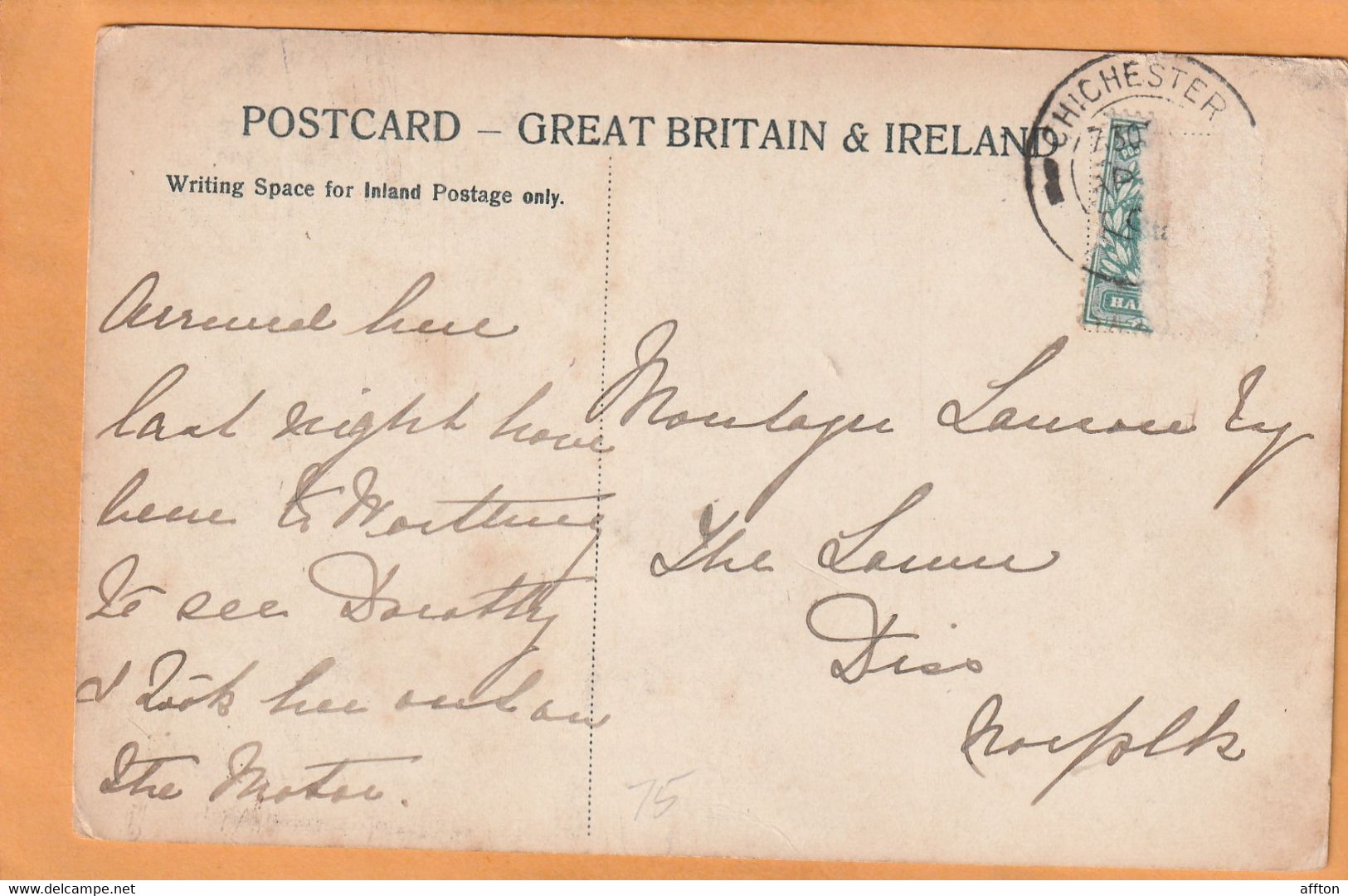 Chichester UK 1906 Postcard - Chichester