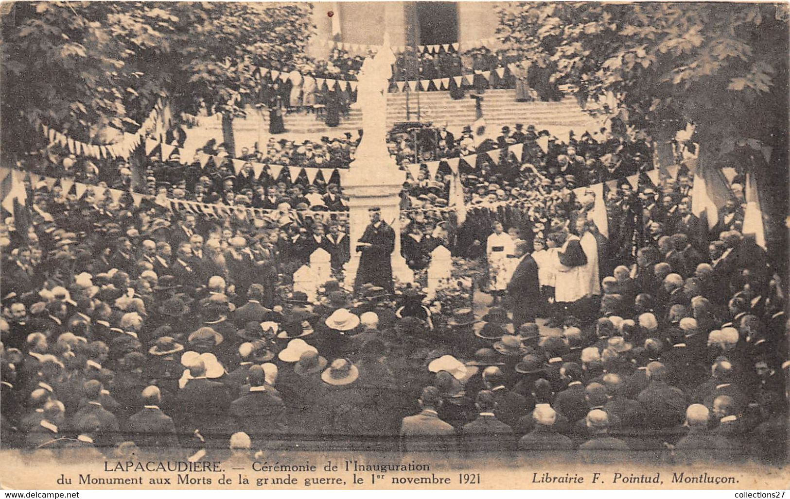 42-LA PACAUDIERE- CEREMONIE DE L'INAUGURATION DU MONUMENT AUX MORTS DE LA GRANDE GUERRE 1ER NOVEMBRE 1921 - La Pacaudiere