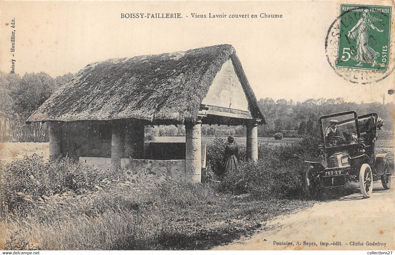 95-BOISSY-L'AILLERIE- VIEUX LAVOIR COUVERT EN CHAUNE - Boissy-l'Aillerie