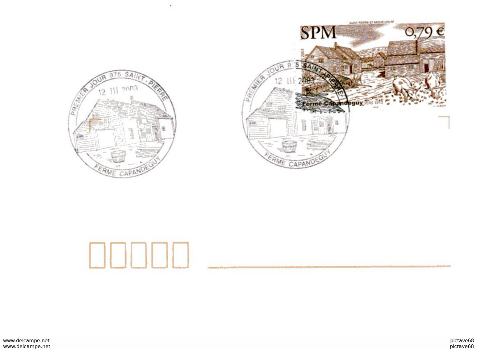 SPM / ENVELOPPE FDC DU TIMBRE N° 782 FERME CAPANDEGUY - FDC