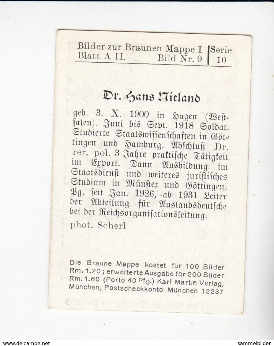 Braune Mappe Dr. Hans Nieland Leiter Abt Deutsche Im Ausland    Bild # 9 Von 1933 - Collezioni E Lotti