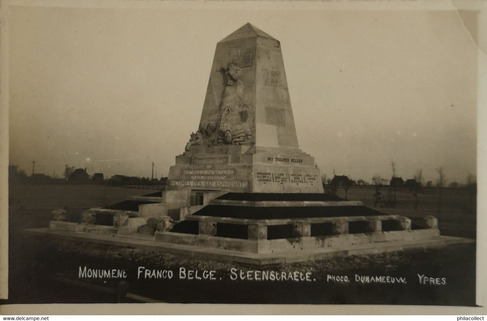 Steenstraete - Steenstrate Bij Ieper // Carte Photo - FOTOKAART Duhameeuw Ieper // Monument Franco Belge 19?? - Ieper