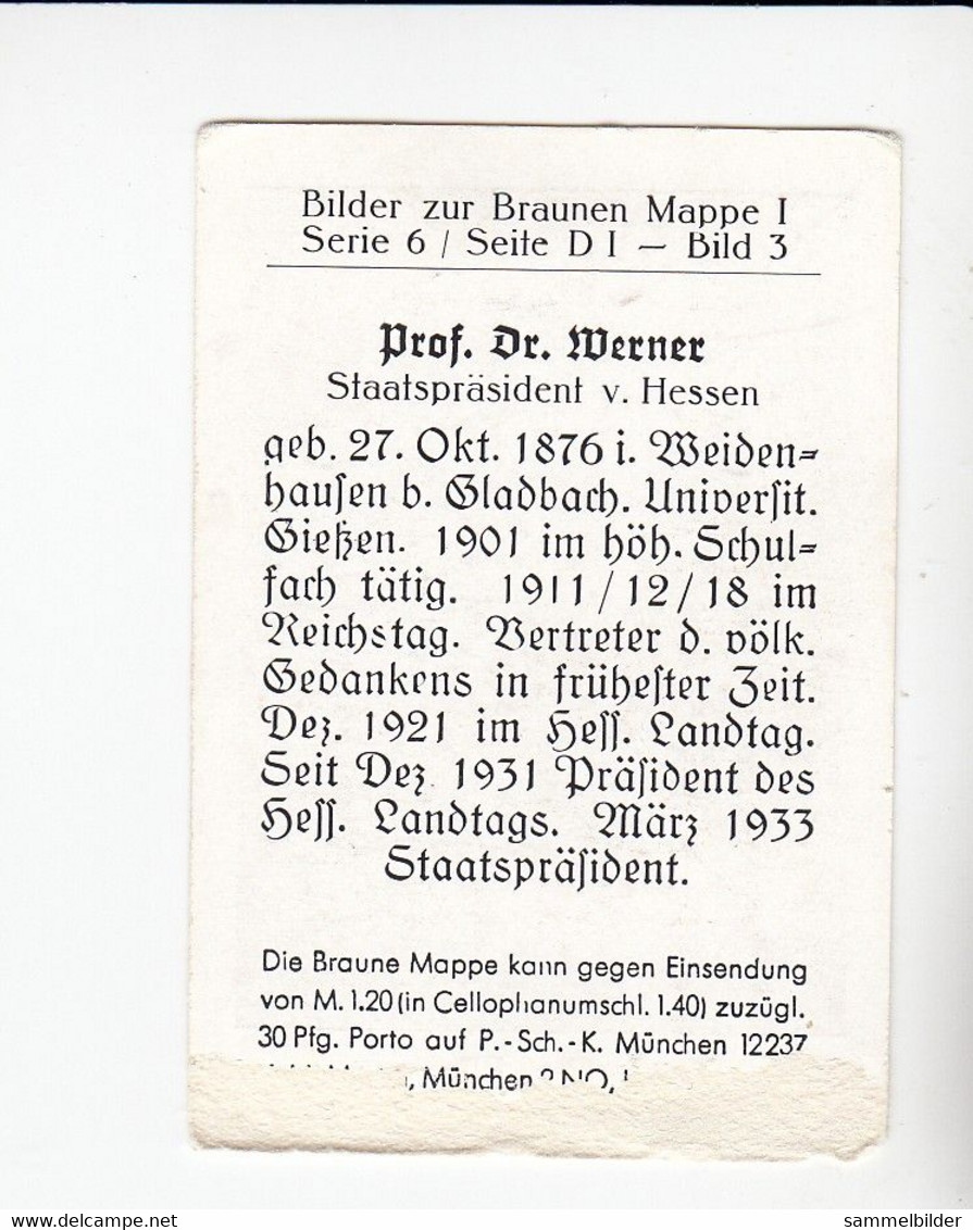 Braune Mappe Prof. Dr. Werner Staatspräsident Von Hessen    Bild # 3 Von 1933 - Collezioni E Lotti