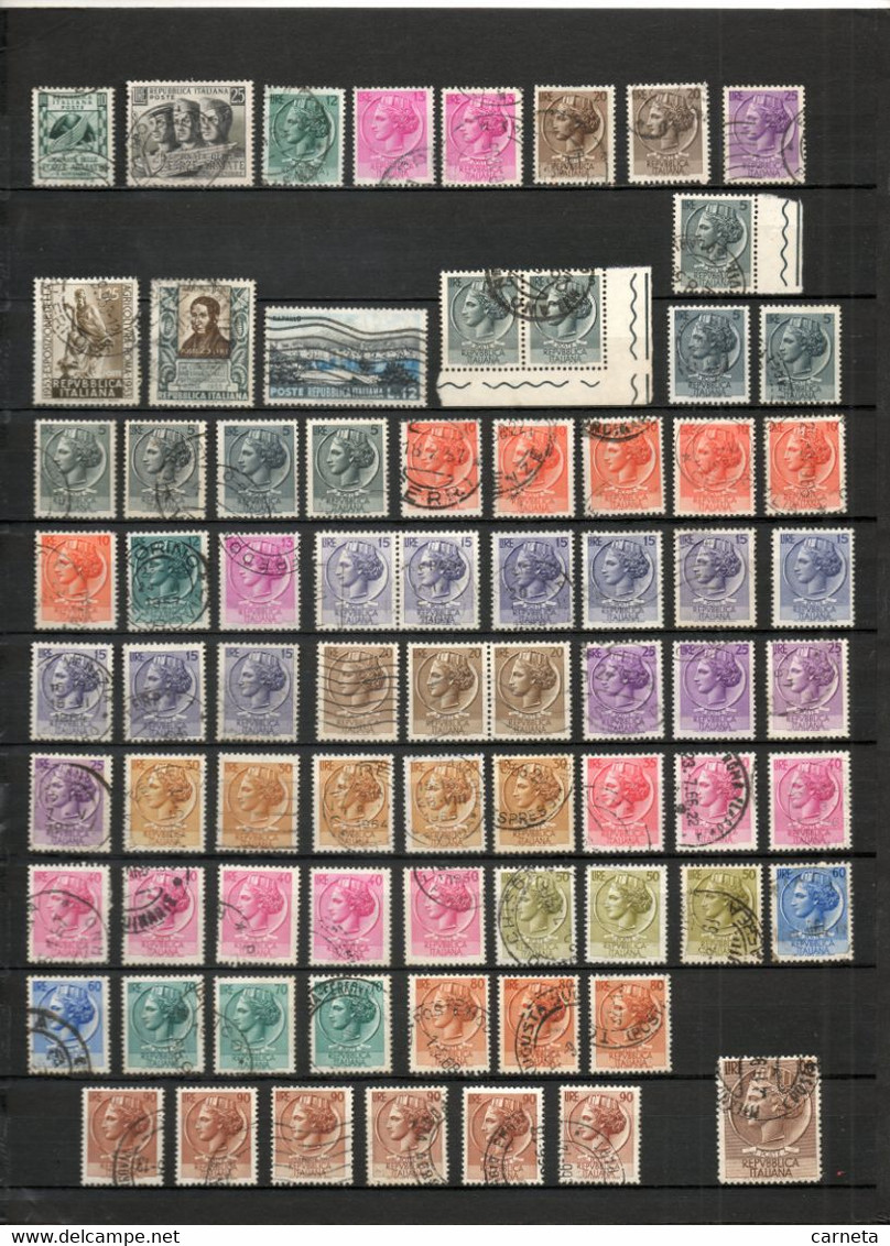 ITALIE  N° LOT DE 919 TIMBRES OBLITERES  ( 21 SCANS )  COTE  196.55€ - Lotti E Collezioni