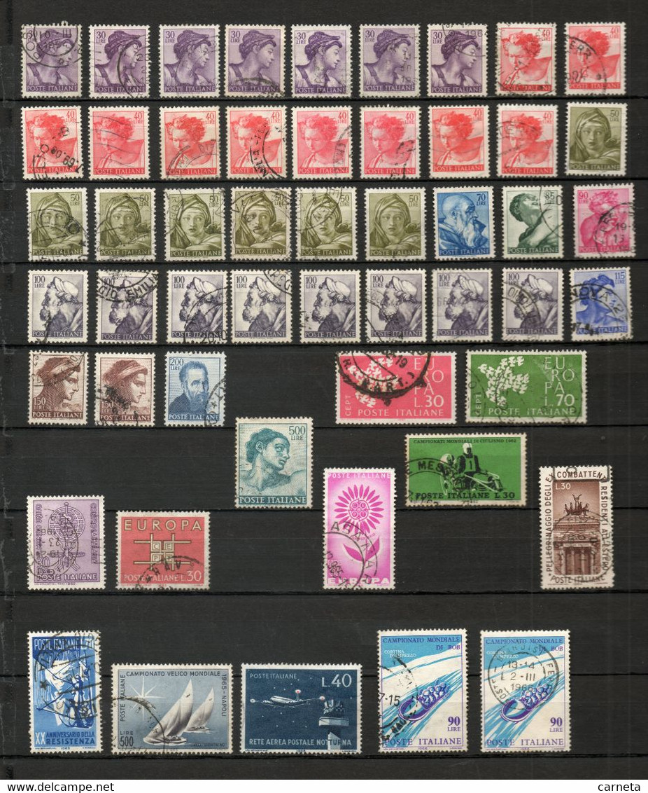 ITALIE  N° LOT DE 919 TIMBRES OBLITERES  ( 21 SCANS )  COTE  196.55€ - Lotti E Collezioni