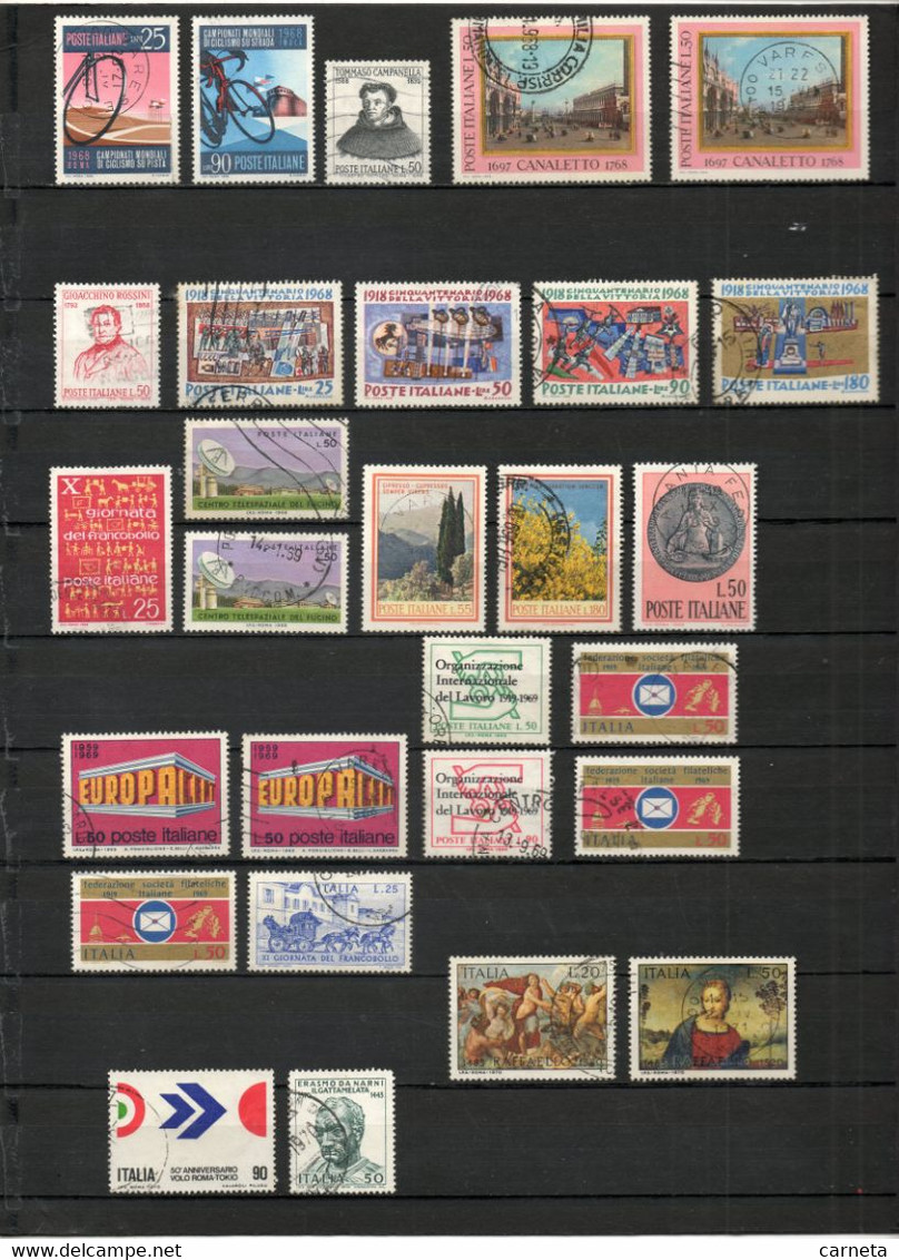 ITALIE  N° LOT DE 919 TIMBRES OBLITERES  ( 21 SCANS )  COTE  196.55€