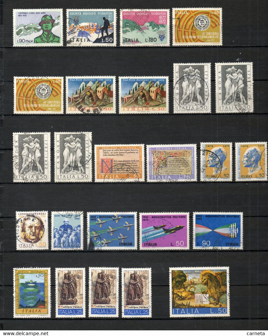 ITALIE  N° LOT DE 919 TIMBRES OBLITERES  ( 21 SCANS )  COTE  196.55€