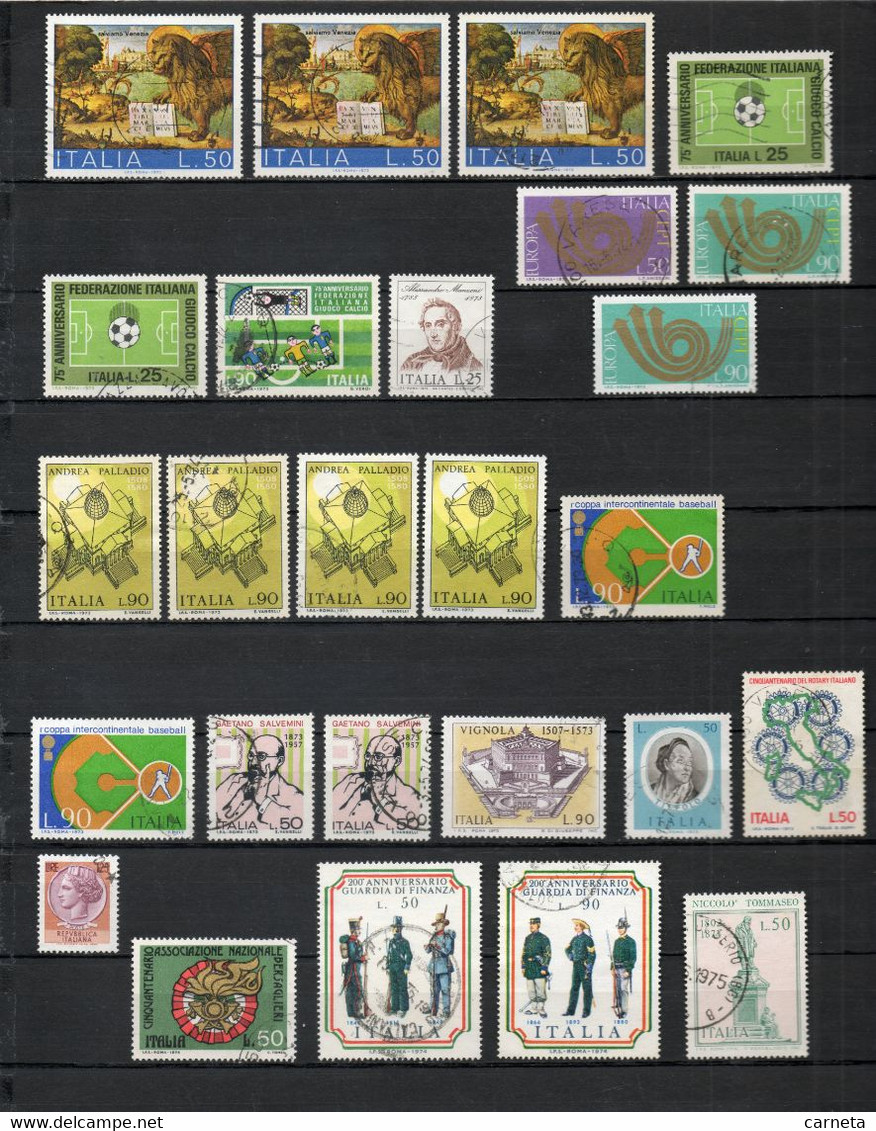 ITALIE  N° LOT DE 919 TIMBRES OBLITERES  ( 21 SCANS )  COTE  196.55€