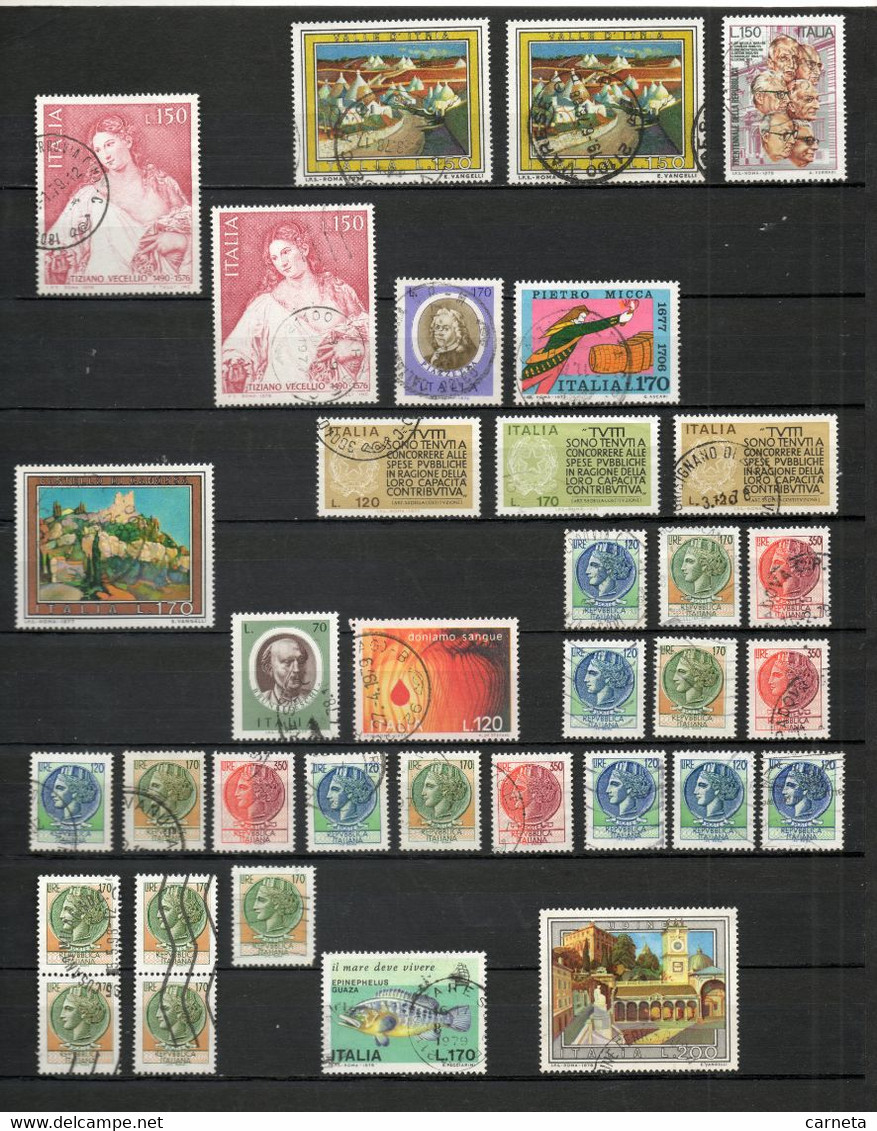 ITALIE  N° LOT DE 919 TIMBRES OBLITERES  ( 21 SCANS )  COTE  196.55€