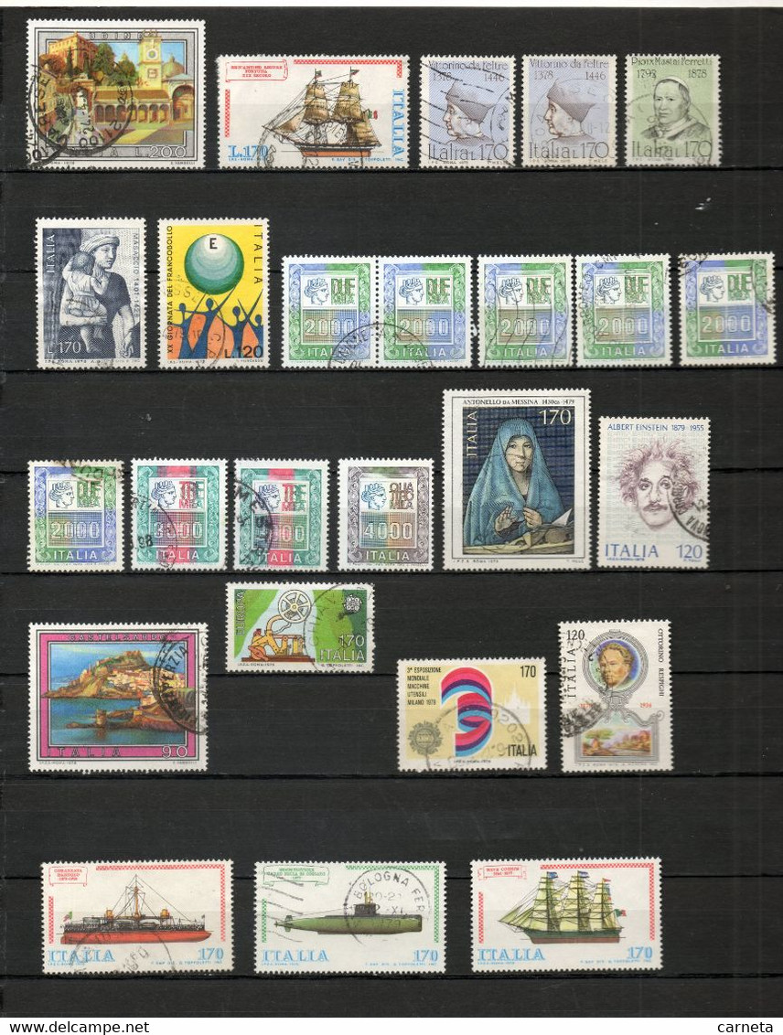 ITALIE  N° LOT DE 919 TIMBRES OBLITERES  ( 21 SCANS )  COTE  196.55€