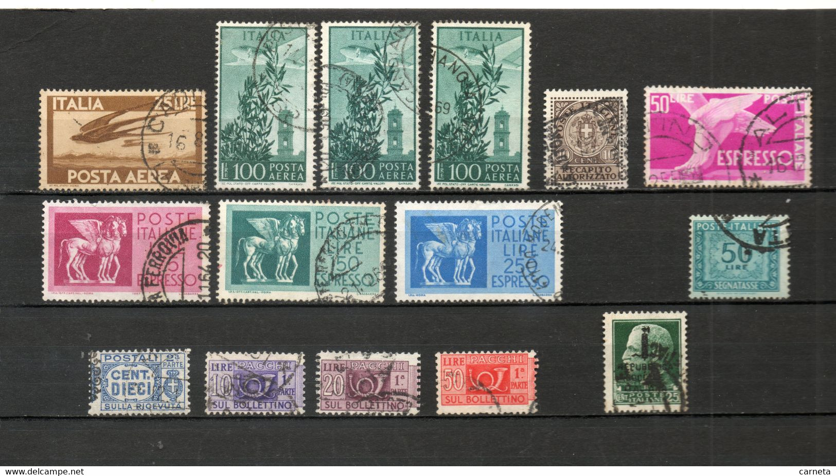 ITALIE  N° LOT DE 919 TIMBRES OBLITERES  ( 21 SCANS )  COTE  196.55€