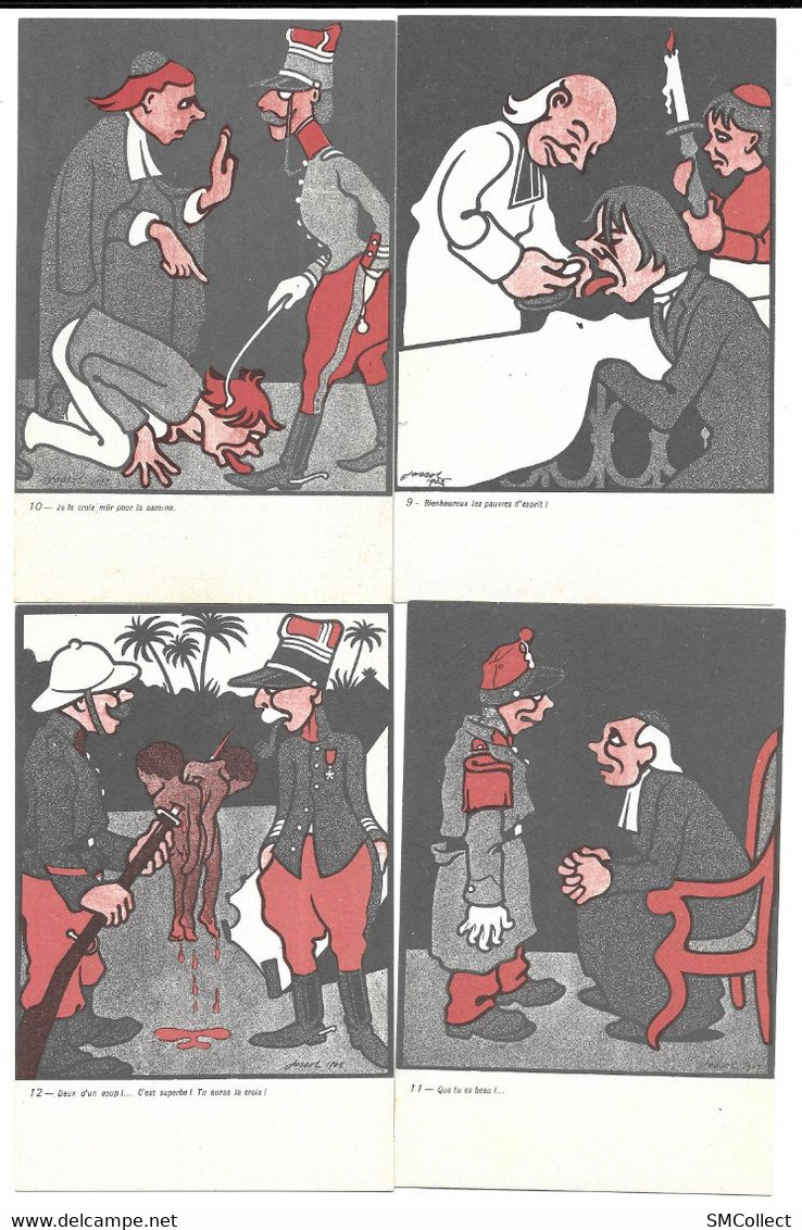 Illustrateur Jossot. Le Dressage. Retirage, Série Complète 16 Cartes. Dernier : Dos Commun à Toutes Les Cartes (L.J) - Jossot