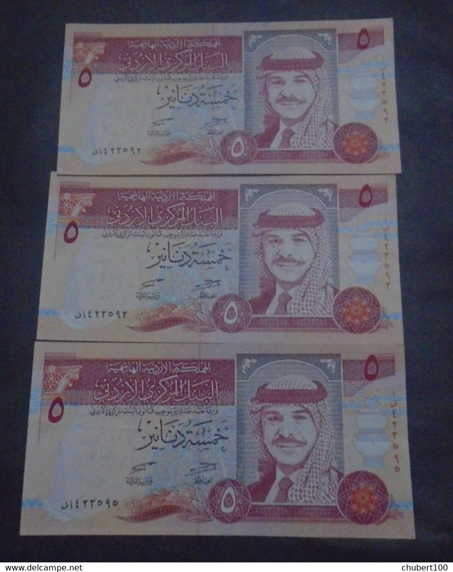 JORDAN , P 30b, 5 Dinar ,  1997, EF , 3 Notes - Jordan