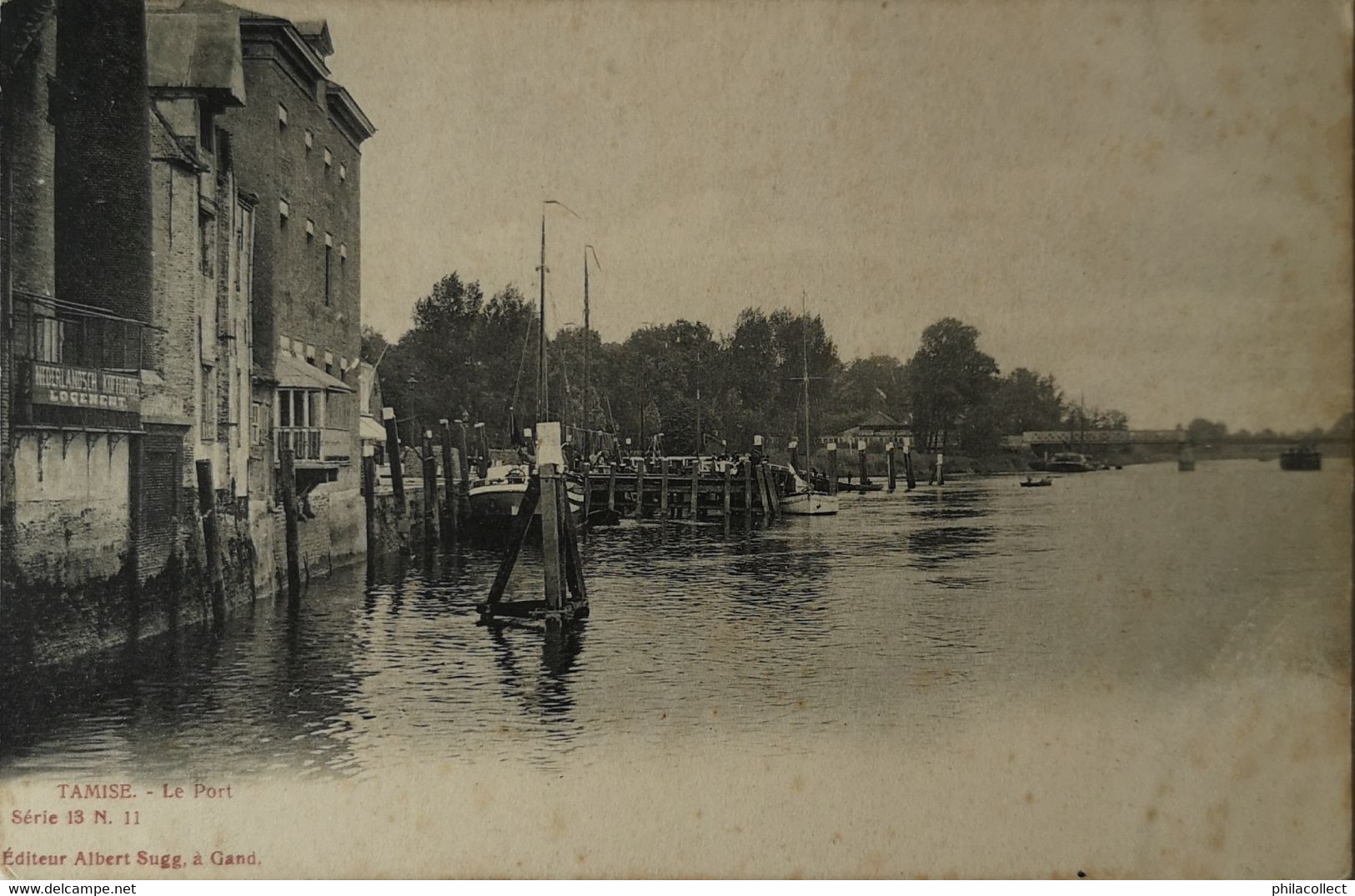 Temse - Temsche - Tamise // Le Port (bord Links Nederlandsch Koffiehuis - Logement Ca 1900 Sugg. Vlekkig - Temse