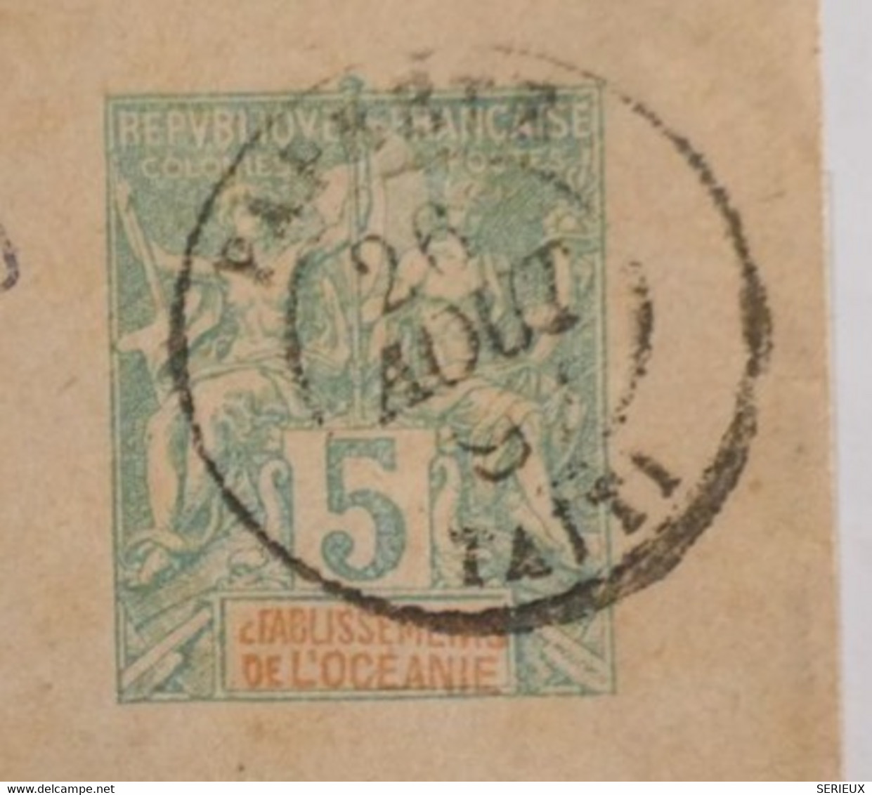 AZ11 ETABL. OCEANIE   BEL ENTIER RRR   1892  DE PAPEETE  TAHITI ++AFFRANCH. INTERESSANT - Briefe U. Dokumente