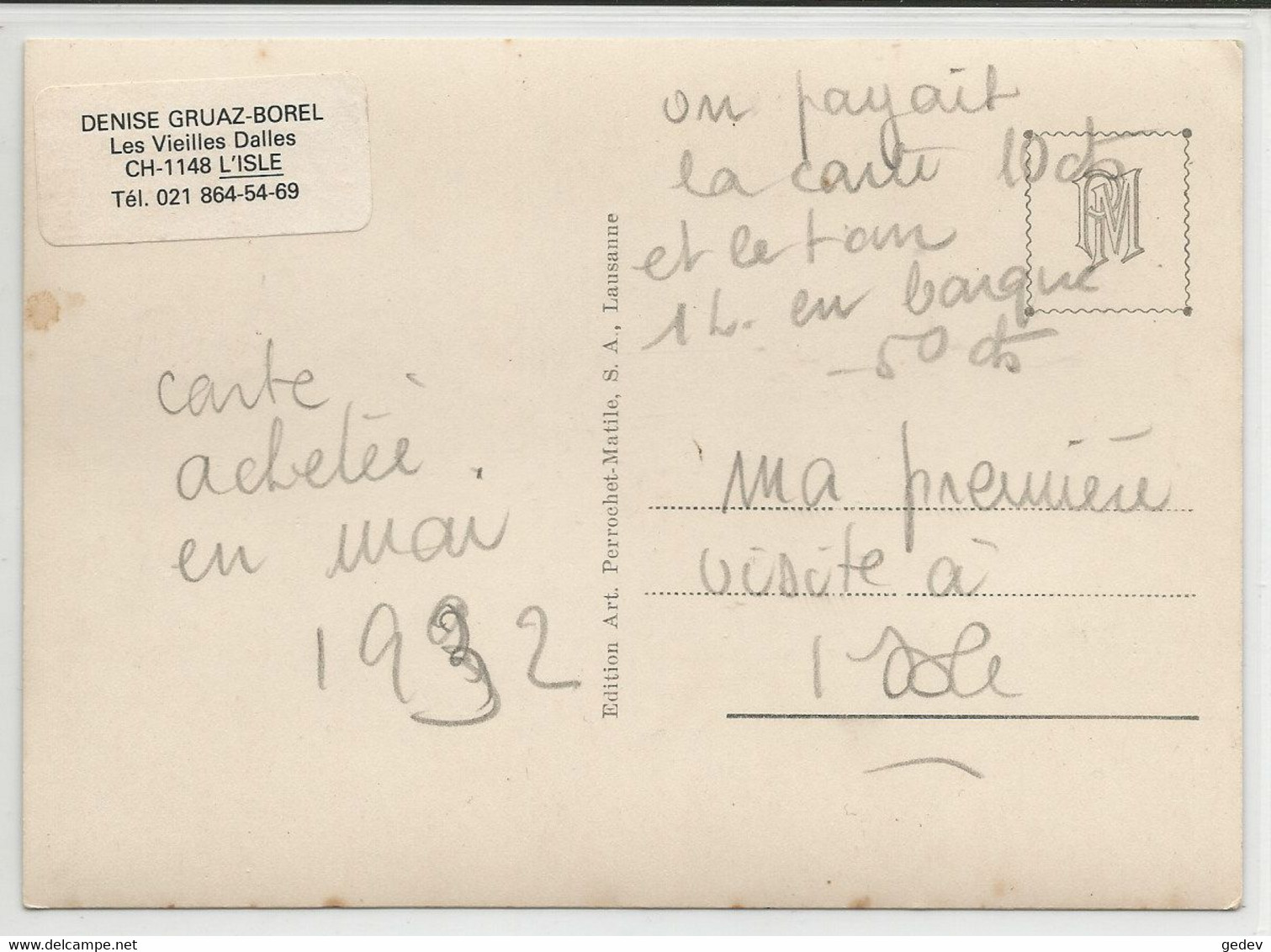 L'Isle VD, Bassin De La Venoge Et Jet D'Eau, Le Tour En Barque 50ct En 1932 (162) 10x15 - L'Isle