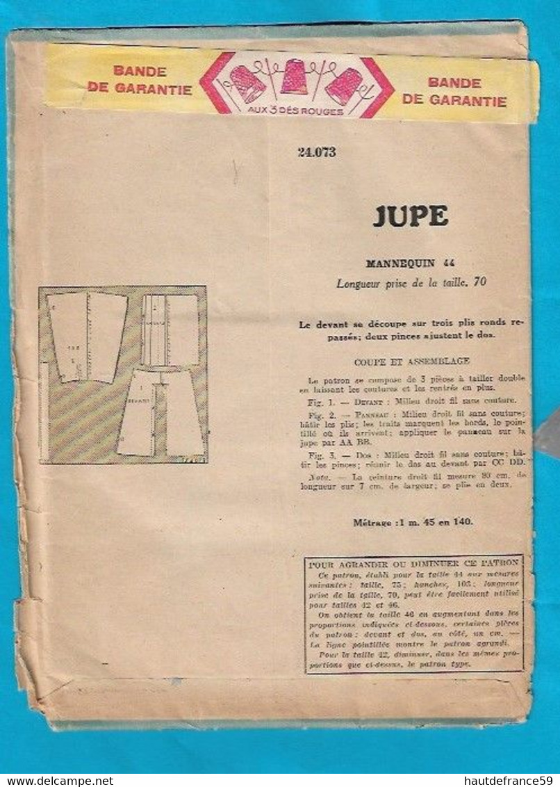 Ancien PATRON Modèle  JUPE Manequin 44 - édité  Par Le Petit Echo De La Mode - Patrones