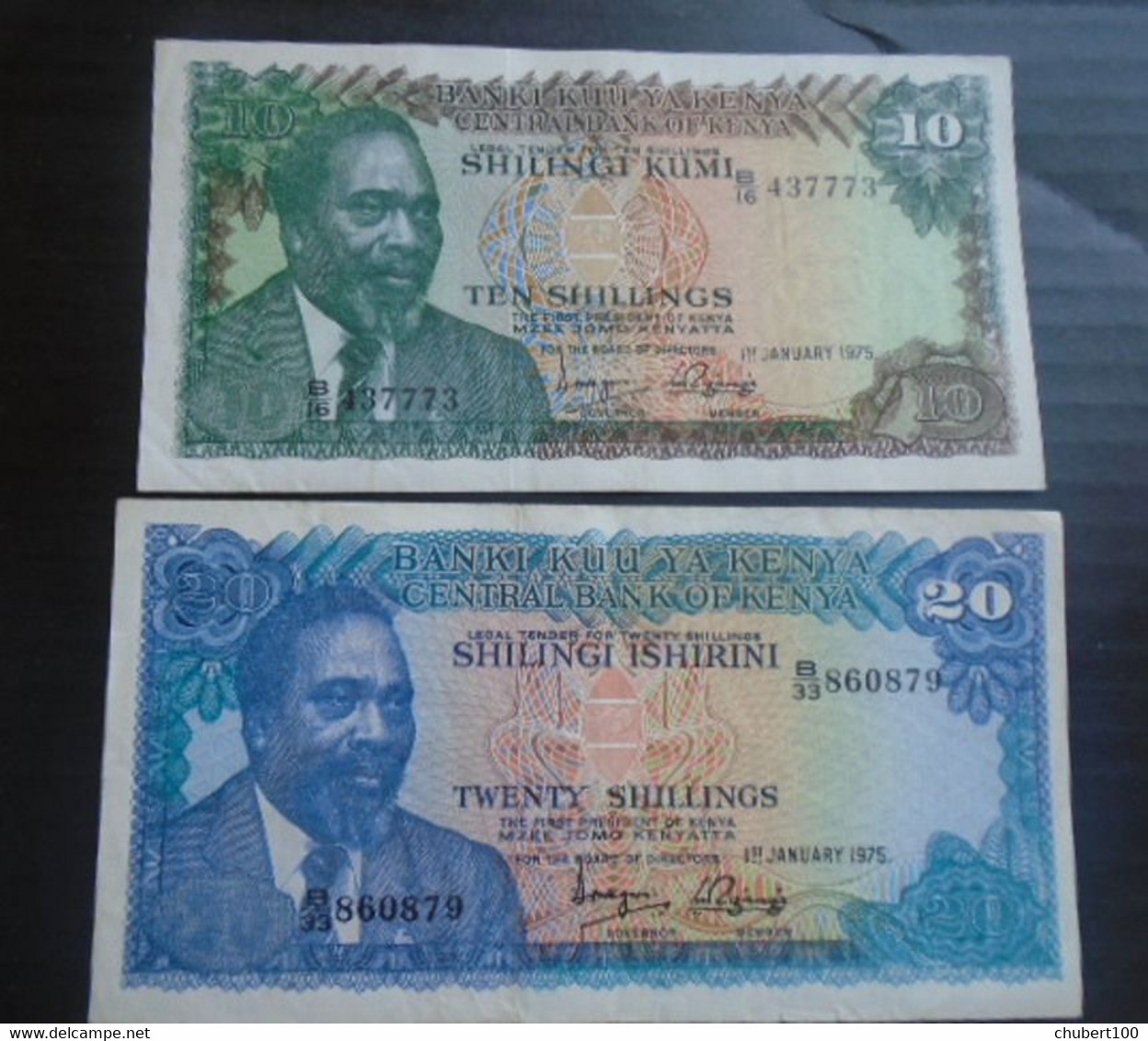 KENYA , P 11b 12a 13b,  5 + 10 + 20 Shillings , 1975 ,  VF Almost UNC TTB - Presque Neuf - Kenya