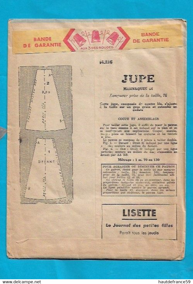 Ancien PATRON Modèle  JUPE Manequin 44  24216 - édité  Par Le Petit Echo De La Mode - Patterns