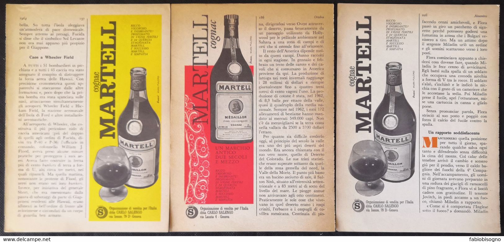 1964 - Cognac MARTELL ( Carlo Salengo Genova )- 4 Pag. Pubblicità Cm. 13 X 18 - Licor Espirituoso