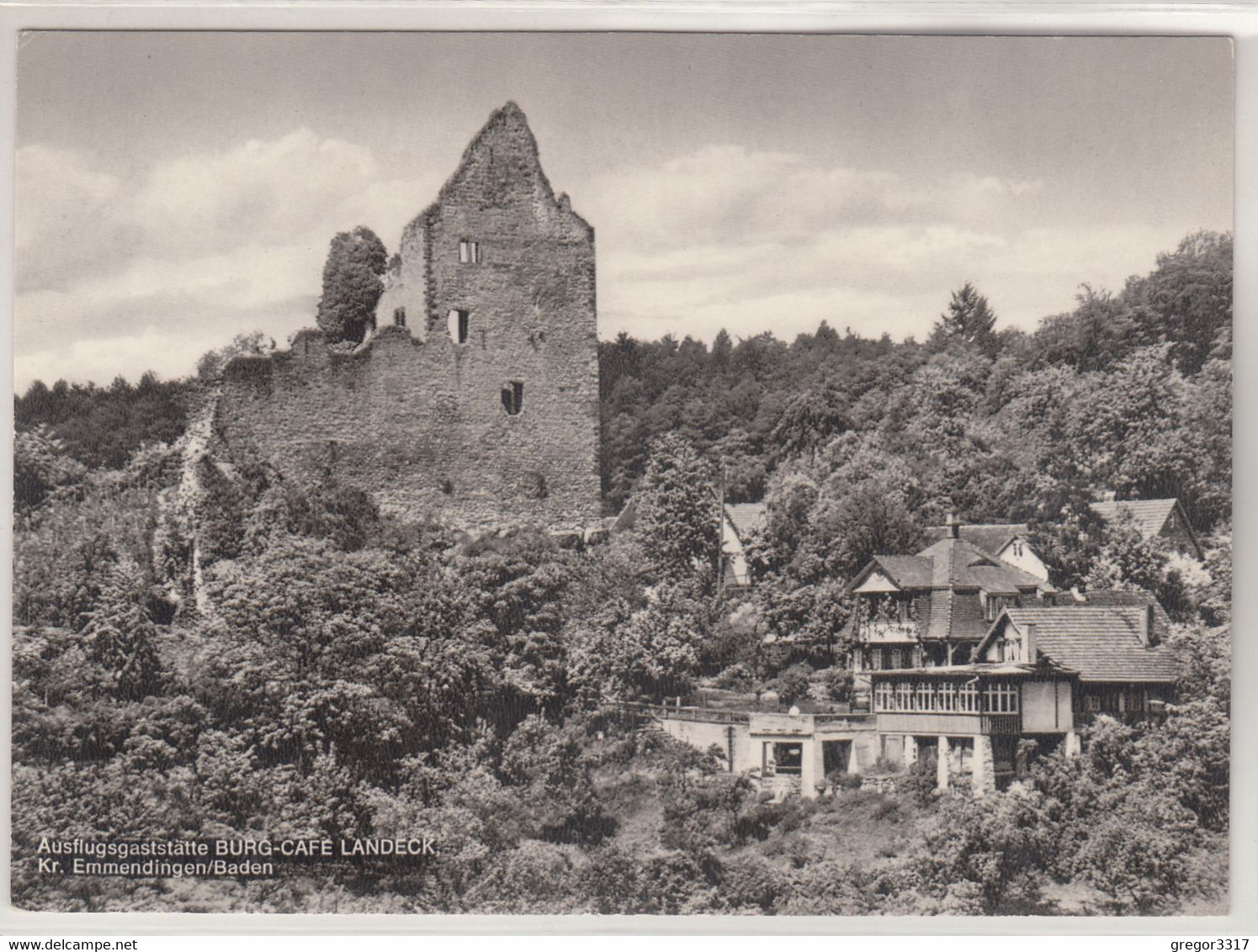 B4665) Ausflugsgaststätte Burg Cafe LANDECK - Kr. Emmendingen Baden - S/W Alt - Emmendingen