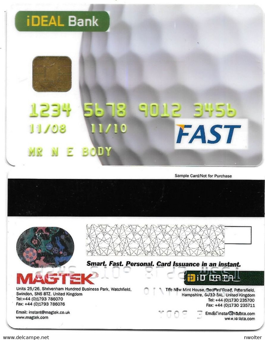 @+ Carte Demonstration A Puce BANK Magtek à Puce - Thème Golf _ Sample Card - Ausstellungskarten