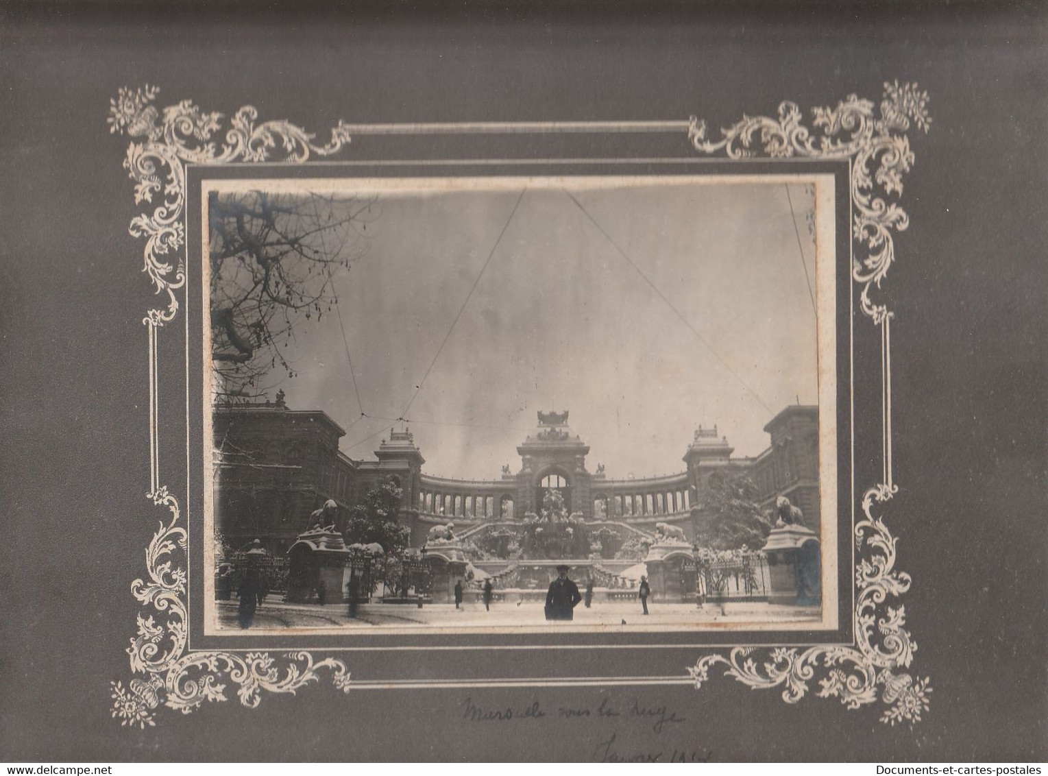 Véritable Photo Ancienne Marseille Sous La Neige En Janvier 1914 Animation - Non Classés