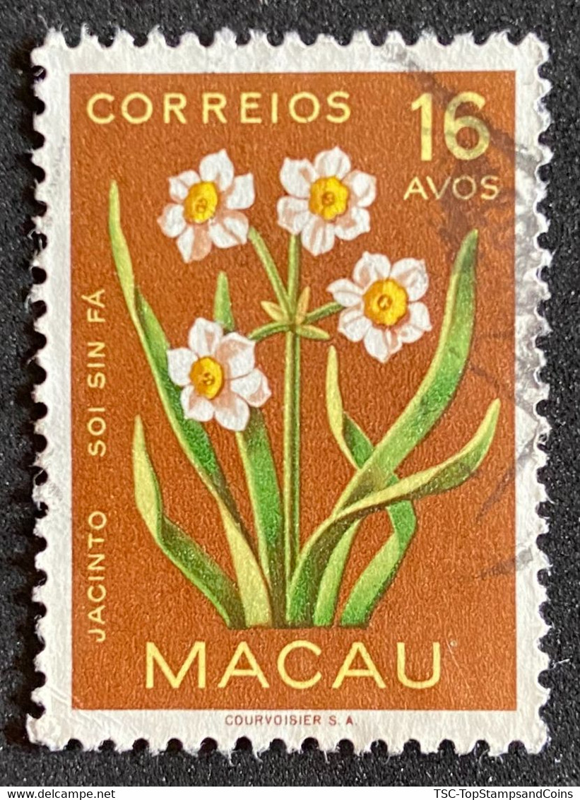 MAC5378U3 - Macau Flowers - 16 Avos Used Stamp - Macau - 1953 - Used Stamps