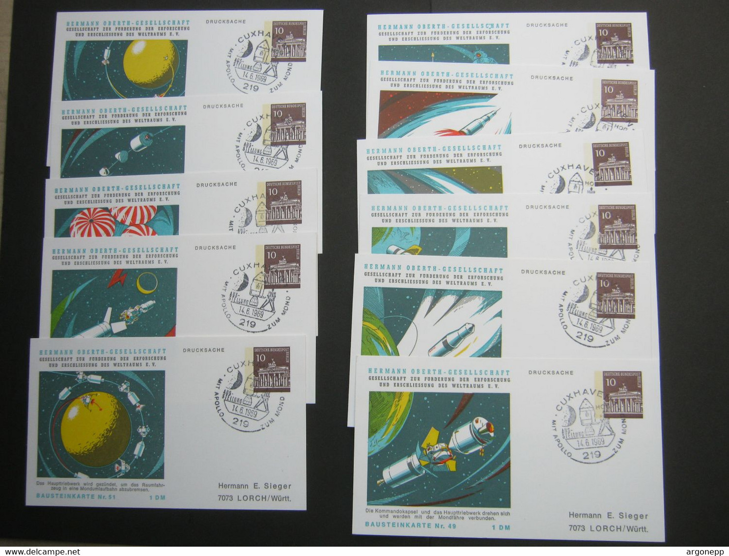 1962/64 , Raketengesellschaft , 11 Meist  Verschiedene Privatganzsachen Mit Sonderstempel - Privatpostkarten - Gebraucht
