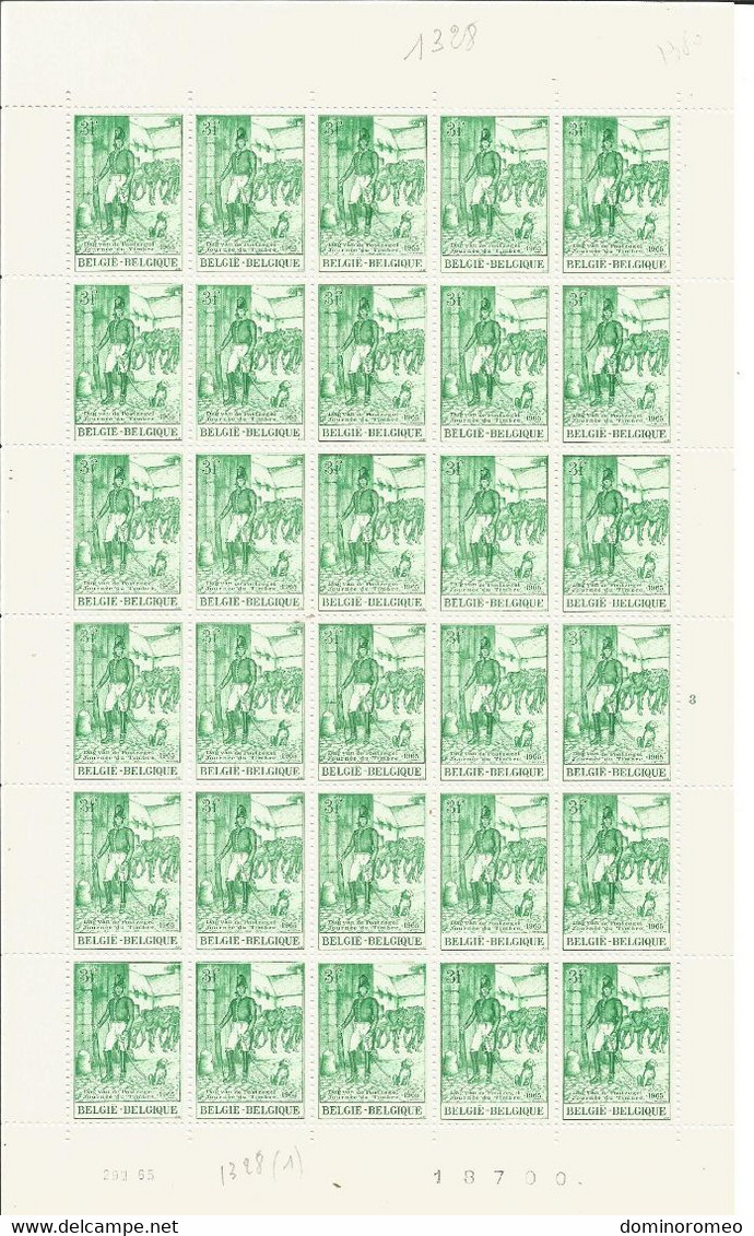 OCB 1328  Postfris Zonder Scharnier **  Volledig Vel ( Plaatnummer 3 ) - 1961-1970