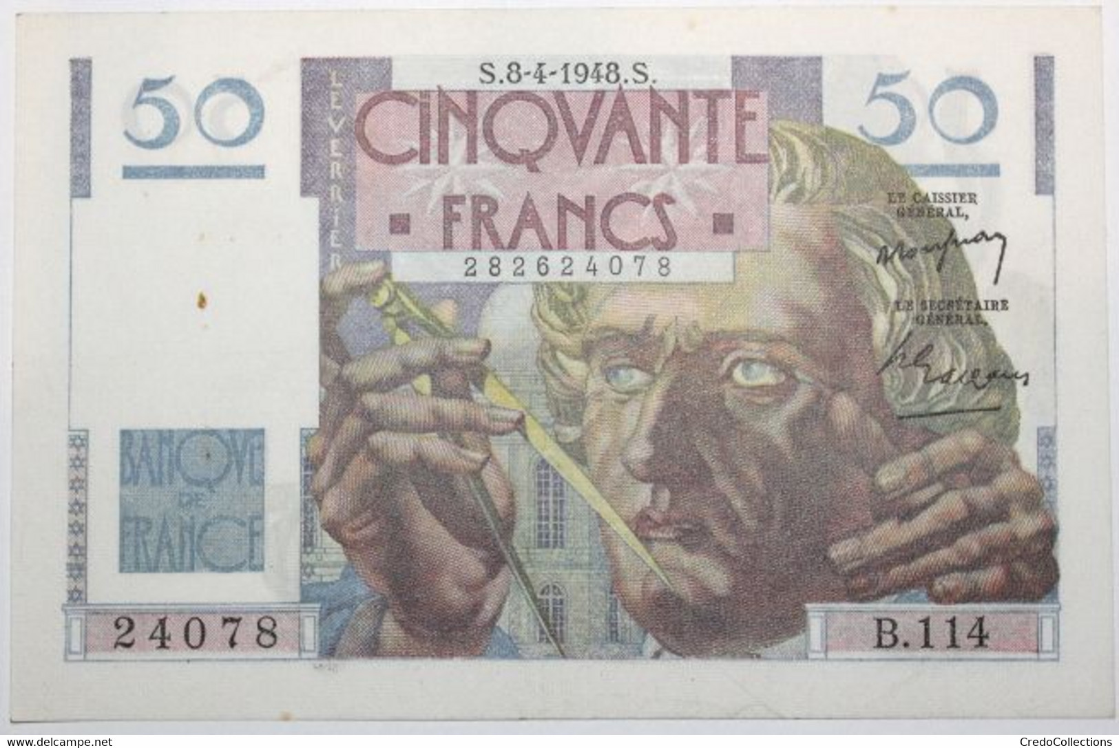 France - 50 Francs - 8-4-1948 - PICK 127b.6 / F20.10 - SPL - 50 F 1946-1951 ''Le Verrier''