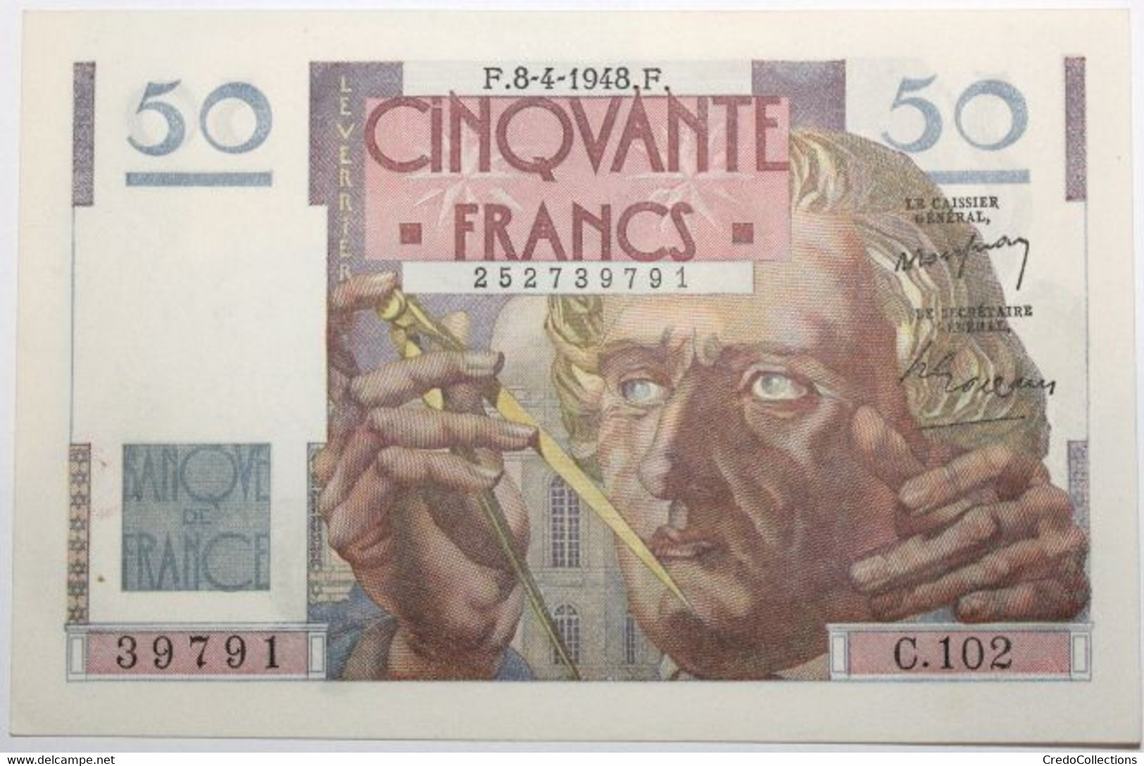 France - 50 Francs - 8-4-1948 - PICK 127b.6 / F20.10 - SPL - 50 F 1946-1951 ''Le Verrier''