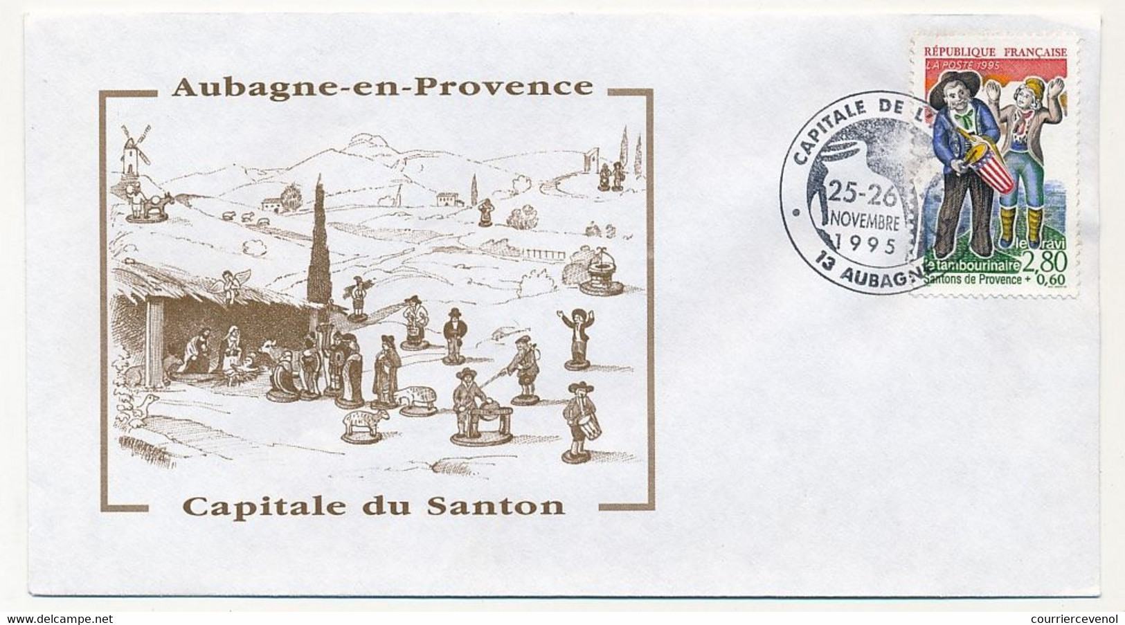 FRANCE - 6 Enveloppes Série Santons De Provence -  Obl P.J "Aubagne Capitale De L'Argile" 25/26 Nov 1995 - Lettres & Documents