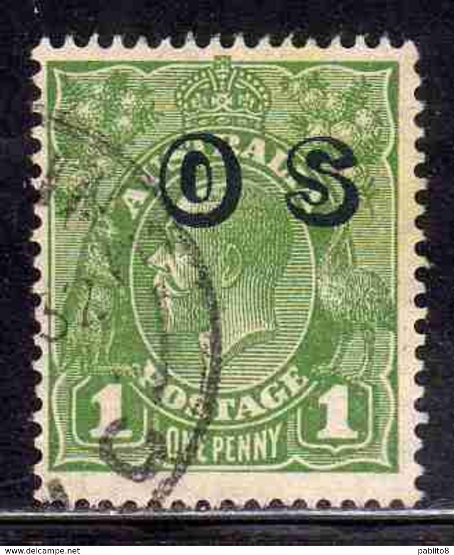 AUSTRALIA 1932 1933 OFFICIAL STAMPS OS OVERPRINTED KING GEORGE V 1p USATO USED OBLITERE' - Dienstzegels